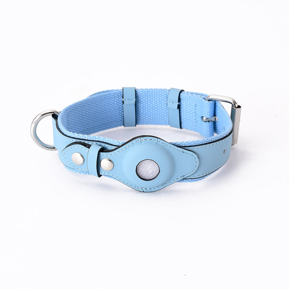 Airtag Pet Leather Collar And Leash Set