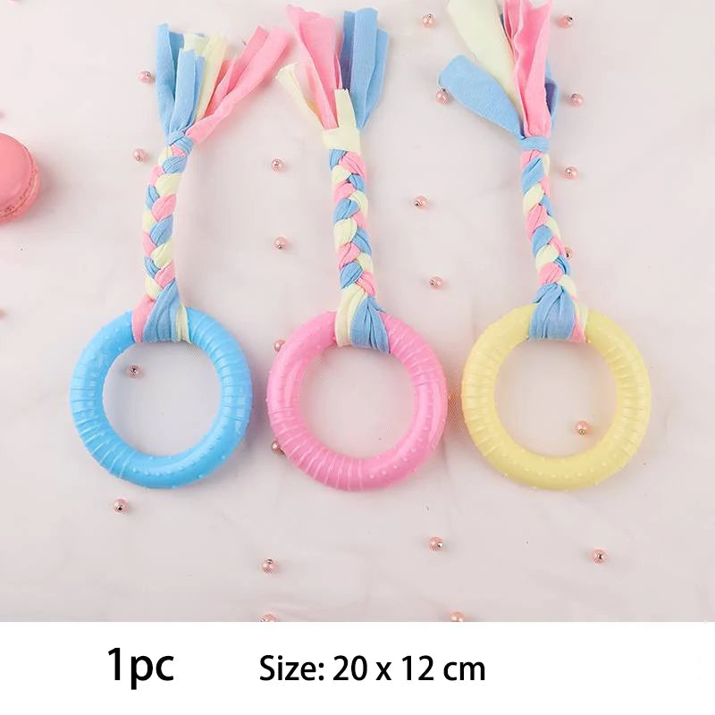 Durable Dog Chew Toys for Small Dogs – TPR Knot, Teeth Cleaning, Bite-Resistant, Interactive Training