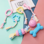 Durable Dog Chew Toys for Small Dogs – TPR Knot, Teeth Cleaning, Bite-Resistant, Interactive Training
