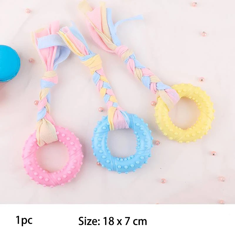 Durable Dog Chew Toys for Small Dogs – TPR Knot, Teeth Cleaning, Bite-Resistant, Interactive Training