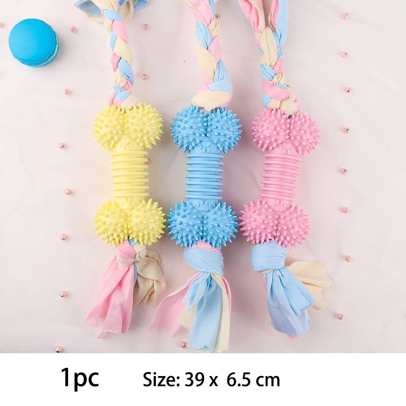Durable Dog Chew Toys for Small Dogs – TPR Knot, Teeth Cleaning, Bite-Resistant, Interactive Training