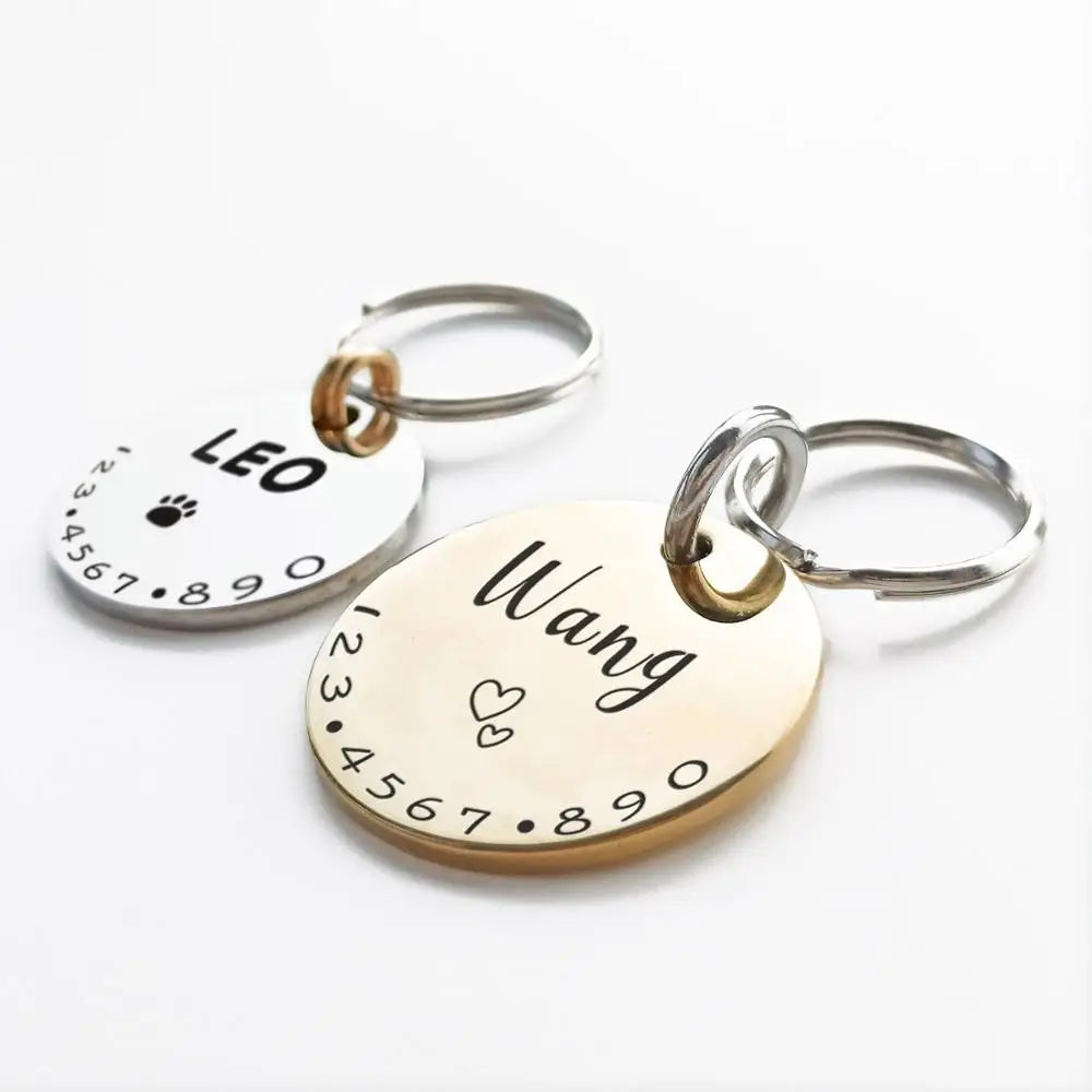 Personalized Pet ID Tag for Dogs & Cats – Custom Engraved Collar Accessories, Necklace Chain Charm, Dog Name Tags & Cat ID Supplies