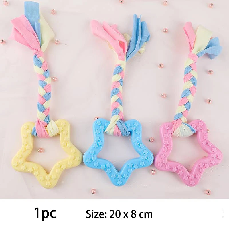 Durable Dog Chew Toys for Small Dogs – TPR Knot, Teeth Cleaning, Bite-Resistant, Interactive Training