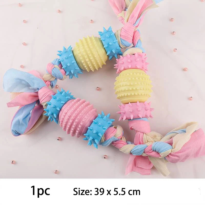 Durable Dog Chew Toys for Small Dogs – TPR Knot, Teeth Cleaning, Bite-Resistant, Interactive Training