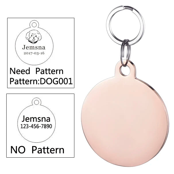 Custom Pet ID Tag for Cats & Dogs – Free Engraving Stainless Steel Name Tag