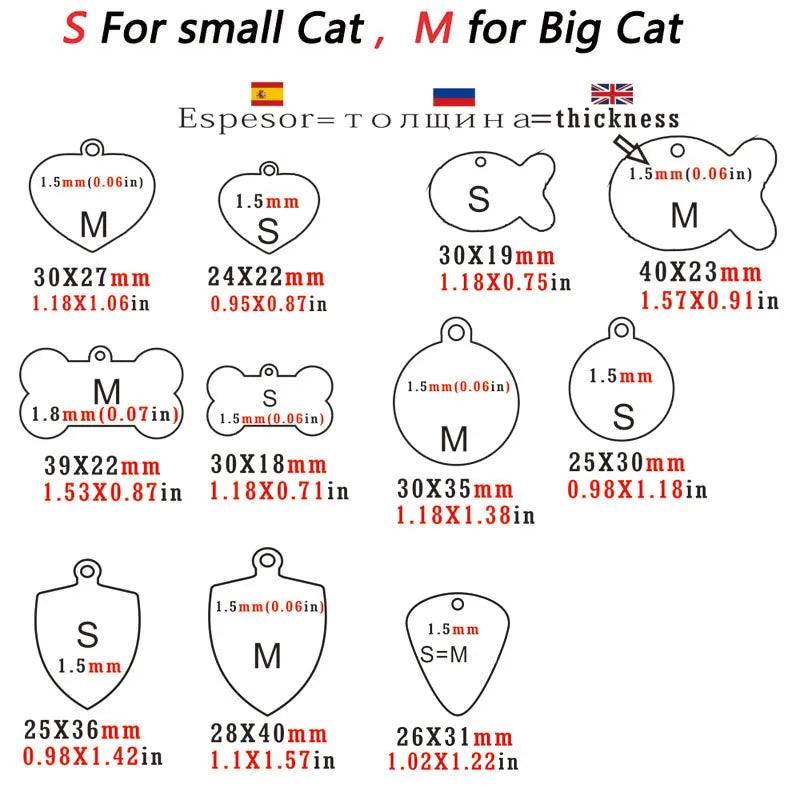 Custom Pet ID Tag for Cats & Dogs – Free Engraving Stainless Steel Name Tag