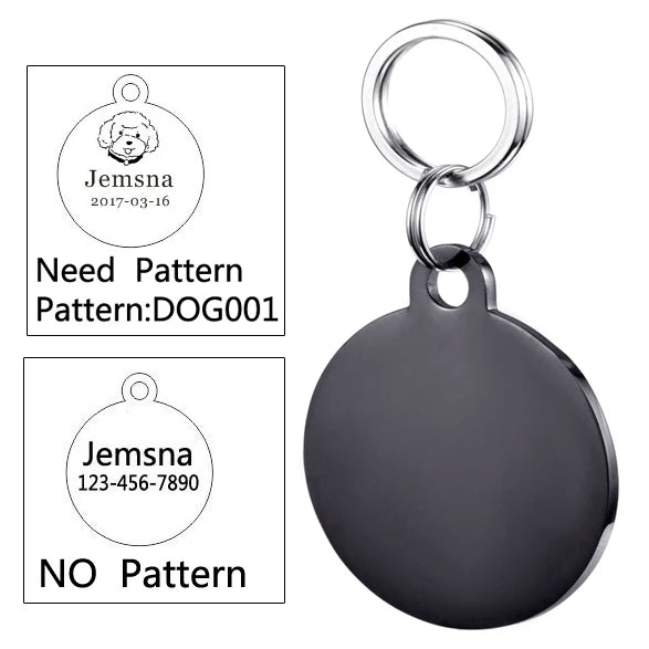 Custom Pet ID Tag for Cats & Dogs – Free Engraving Stainless Steel Name Tag