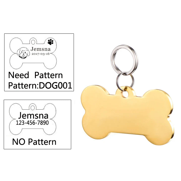 Custom Pet ID Tag for Cats & Dogs – Free Engraving Stainless Steel Name Tag