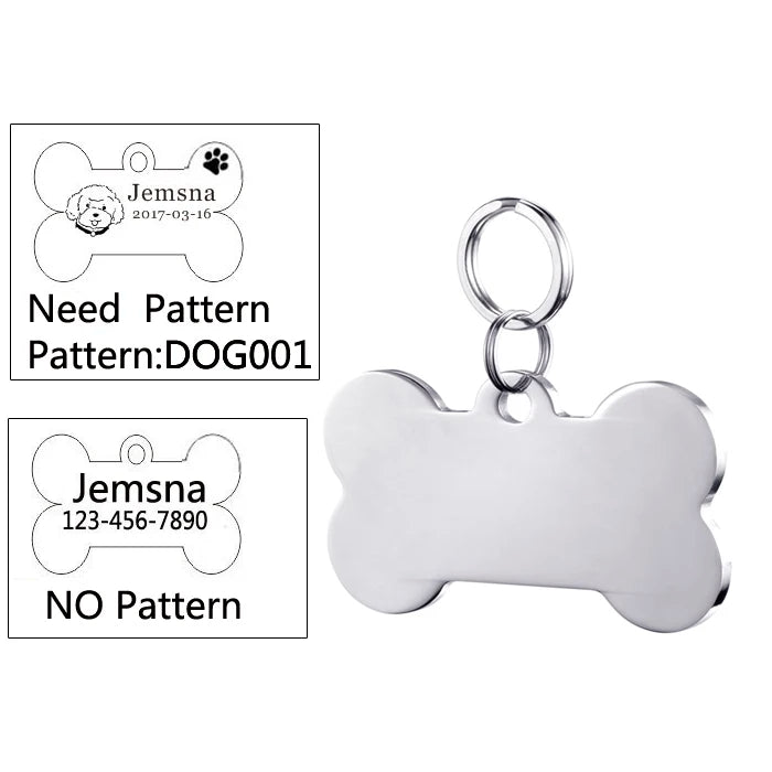 Custom Pet ID Tag for Cats & Dogs – Free Engraving Stainless Steel Name Tag