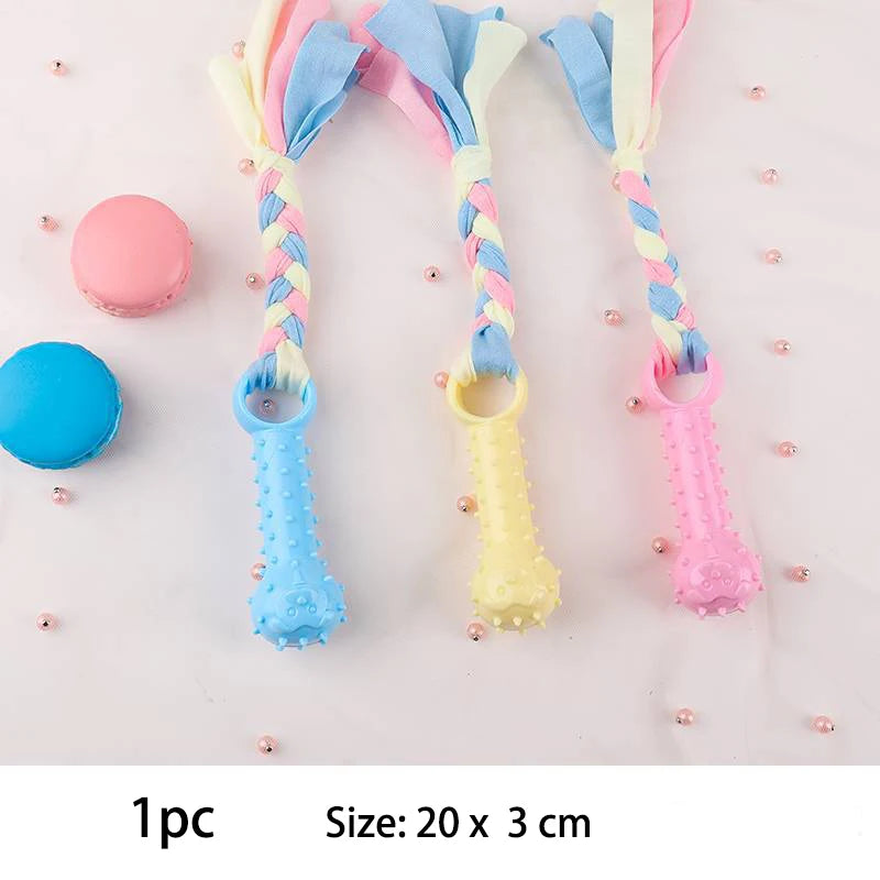 Durable Dog Chew Toys for Small Dogs – TPR Knot, Teeth Cleaning, Bite-Resistant, Interactive Training