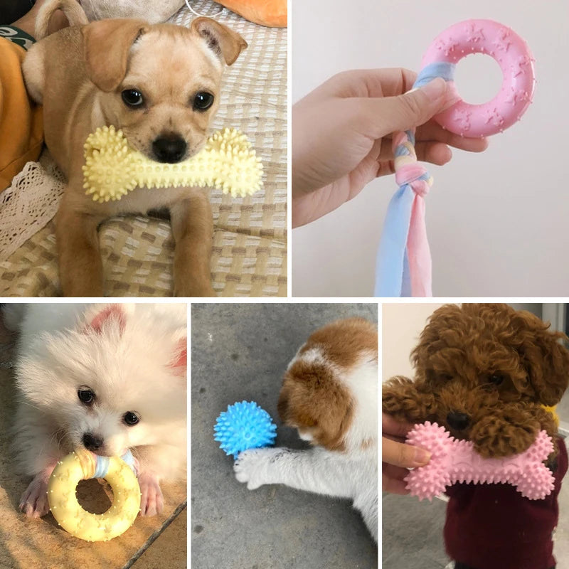 Durable Dog Chew Toys for Small Dogs – TPR Knot, Teeth Cleaning, Bite-Resistant, Interactive Training