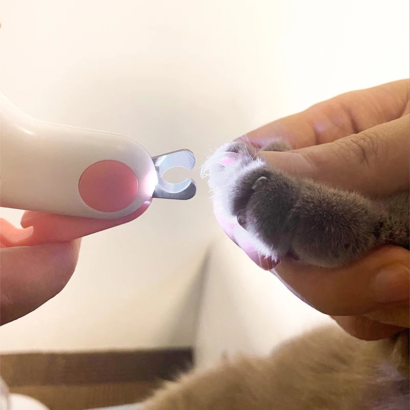 LED Pet Nail Clipper – Professional Cat Dog Claw Trimmer with Safety Lock, Puppy Kitten Grooming Tool