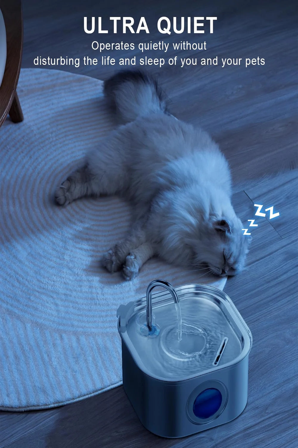 3.2L Stainless Steel Automatic Pet Water Fountain – Smart Cat & Dog Dispenser with Transparent Window, Quiet Filtered Drinking Bowl for Pets