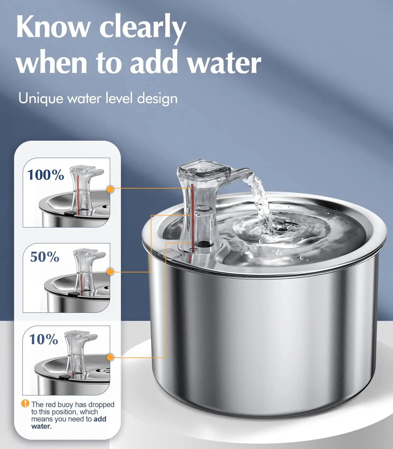 2L Stainless Steel Pet Water Fountain – Automatic Cat Water Dispenser with Sensor & Heater