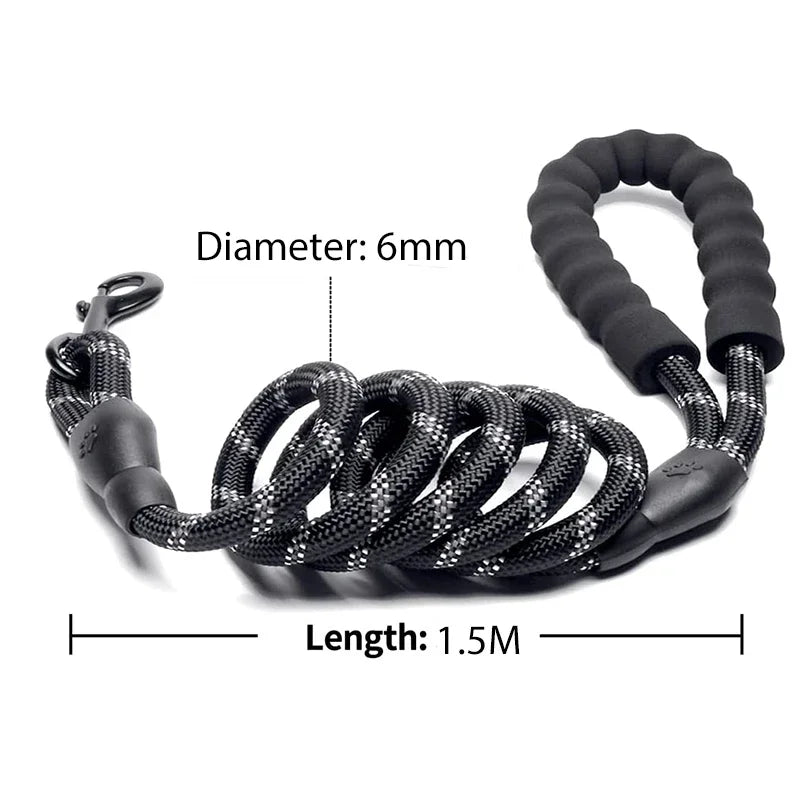 Strong Reflective Dog Leash for Small, Medium & Large Dogs – Durable Pet Leash for Golden Retriever, Training, Walking & Pull Control