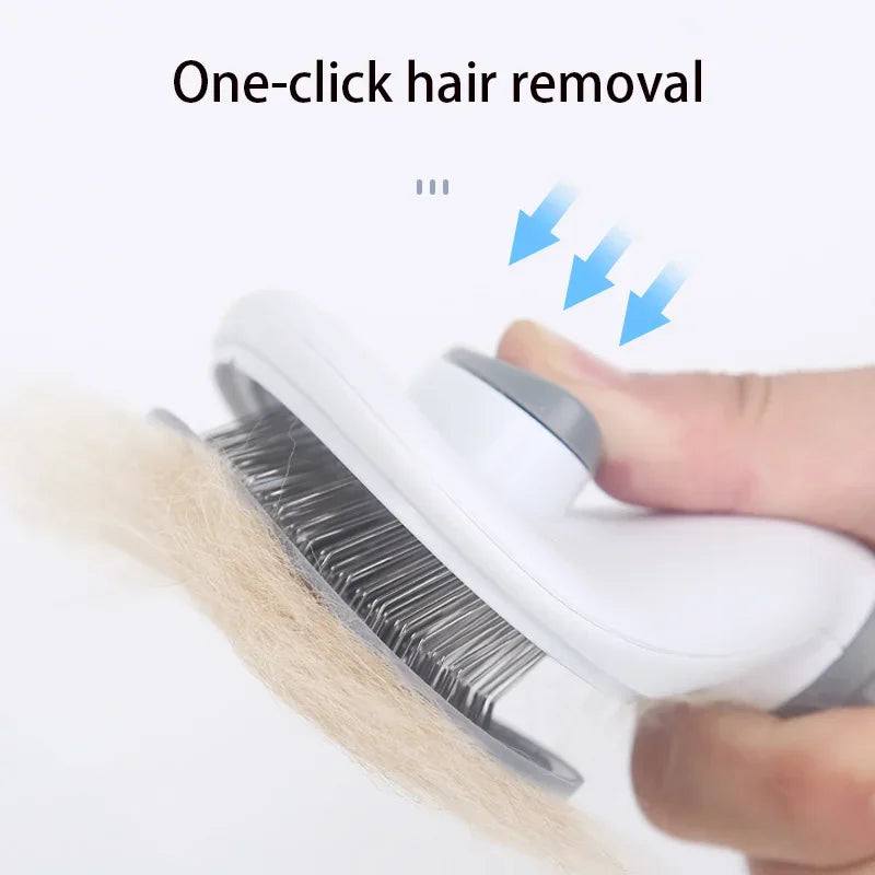 Pet Grooming Brush – Stainless Steel Dog Comb & Cat Brush for Long Hair, Shedding & Cleaning