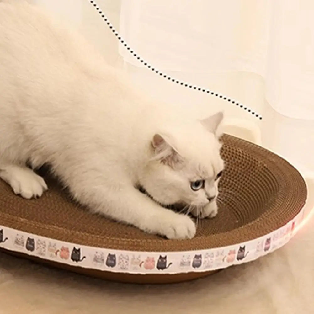 Cat Scratcher Cardboard Round Oval Pad Bowl Nest | Indoor Cat Scratch Board for Claw Grinding