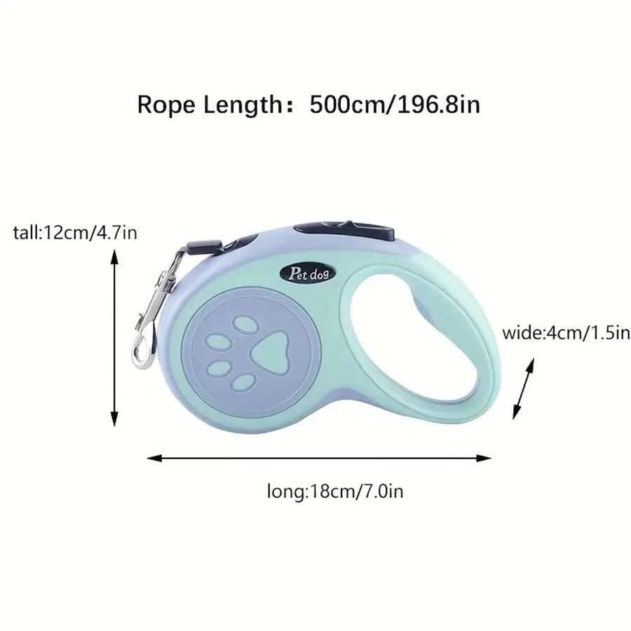 Automatic Retractable Pet Leash – Bone Paw Print Telescopic Dog Lead