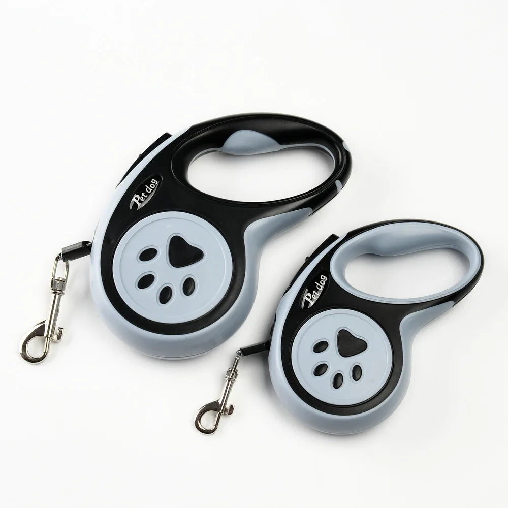 Automatic Retractable Pet Leash – Bone Paw Print Telescopic Dog Lead