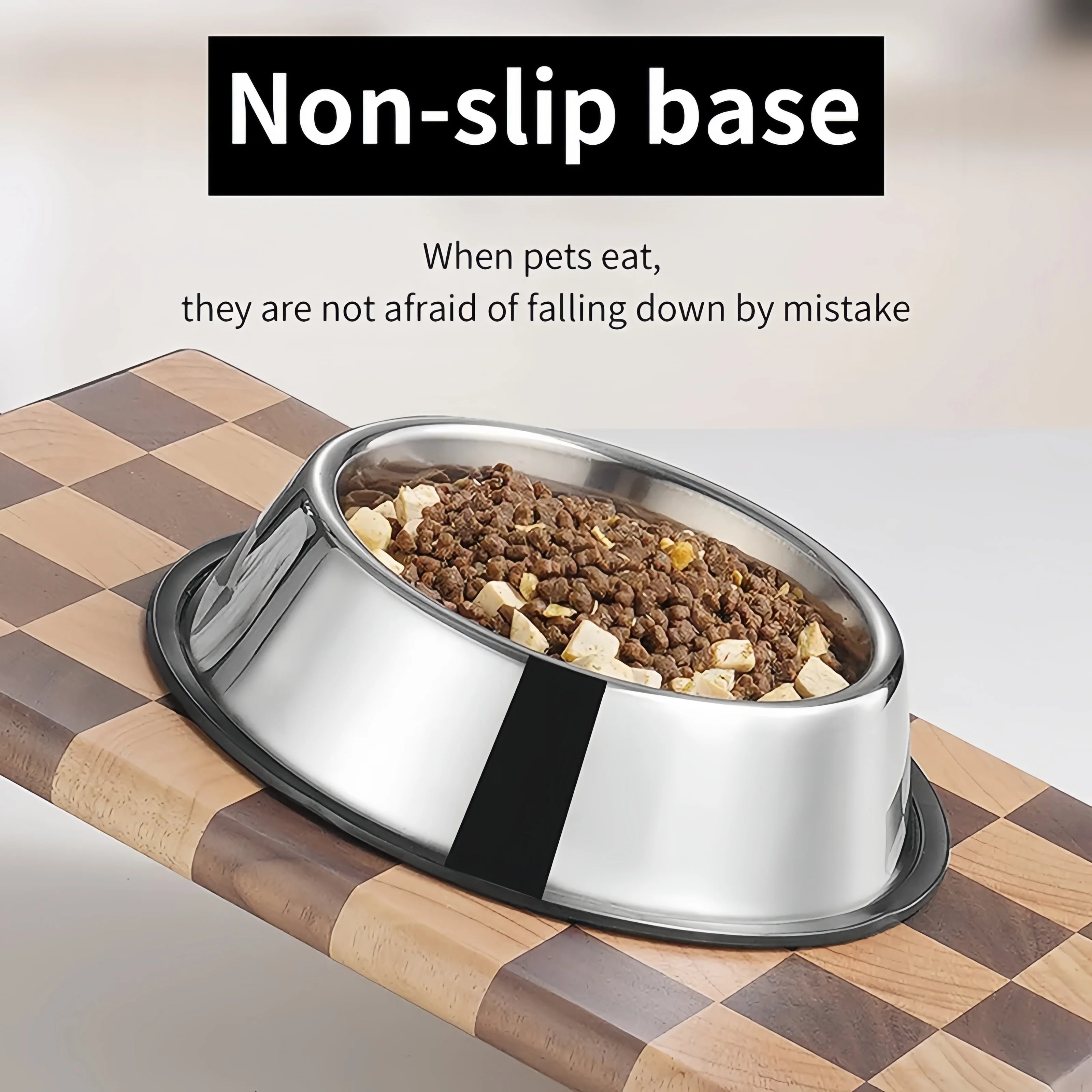 Pet Dog Cat Stainless Steel Bowl – Durable Feeding & Drinking Bowl