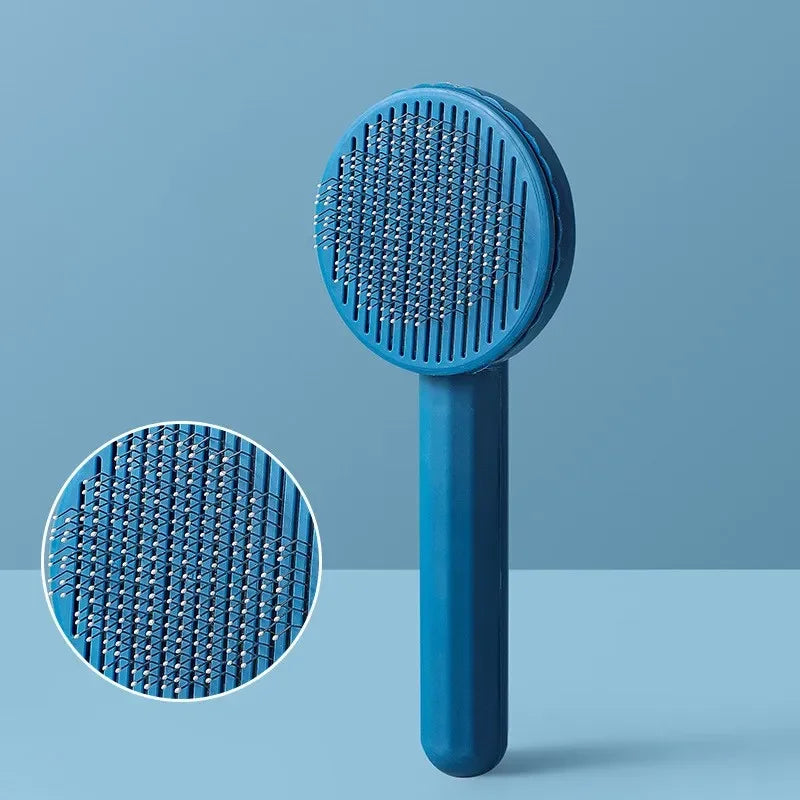 Pet Grooming Brush – Stainless Steel Dog Comb & Cat Brush for Long Hair, Shedding & Cleaning