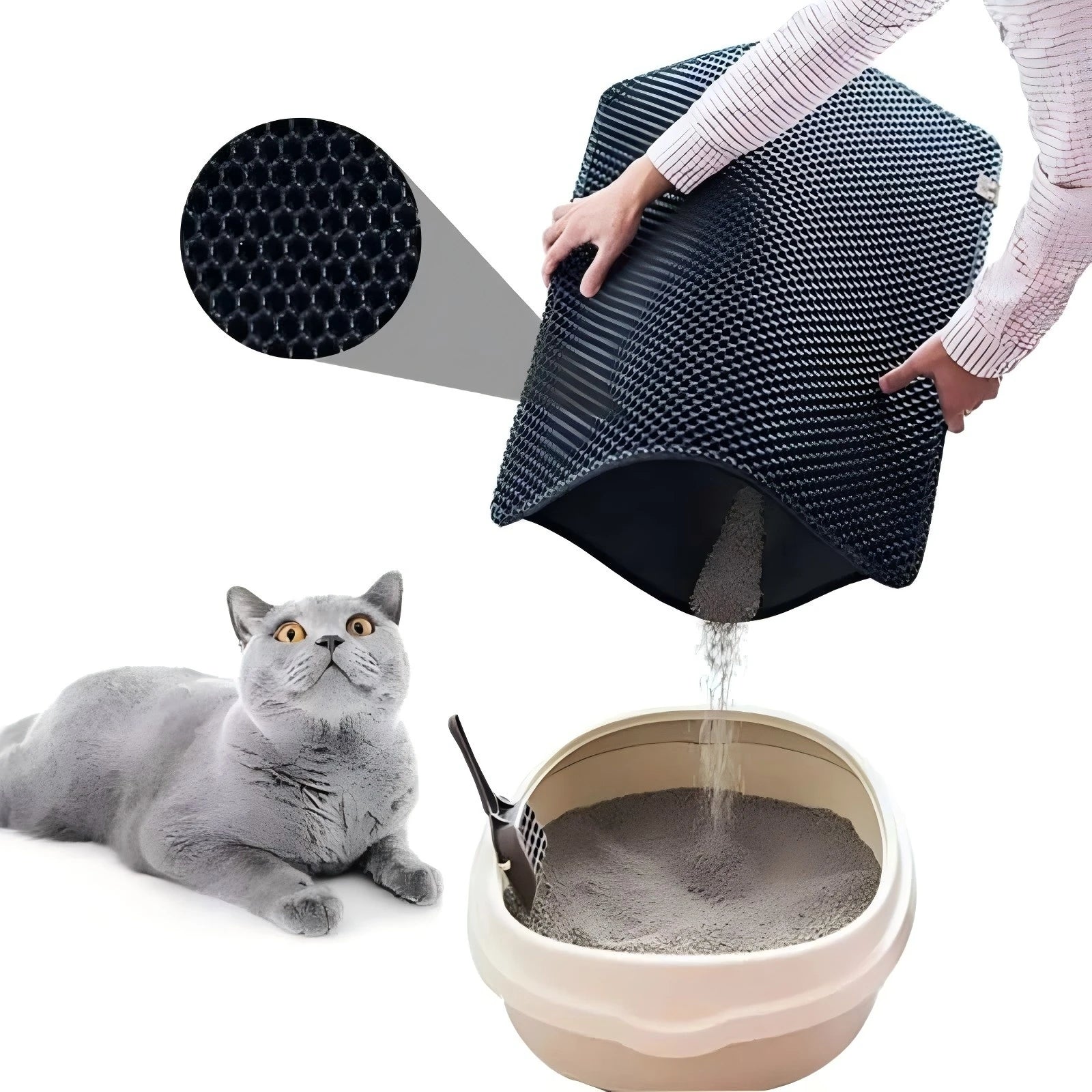 Waterproof Double Layer Cat Litter Mat – Non-Slip, Washable, EVA Pet Toilet Mat