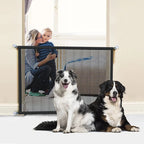Pet Dog Barrier Fence – Folding Mesh Safety Gate with 4 Hooks for Stairs & Playpen