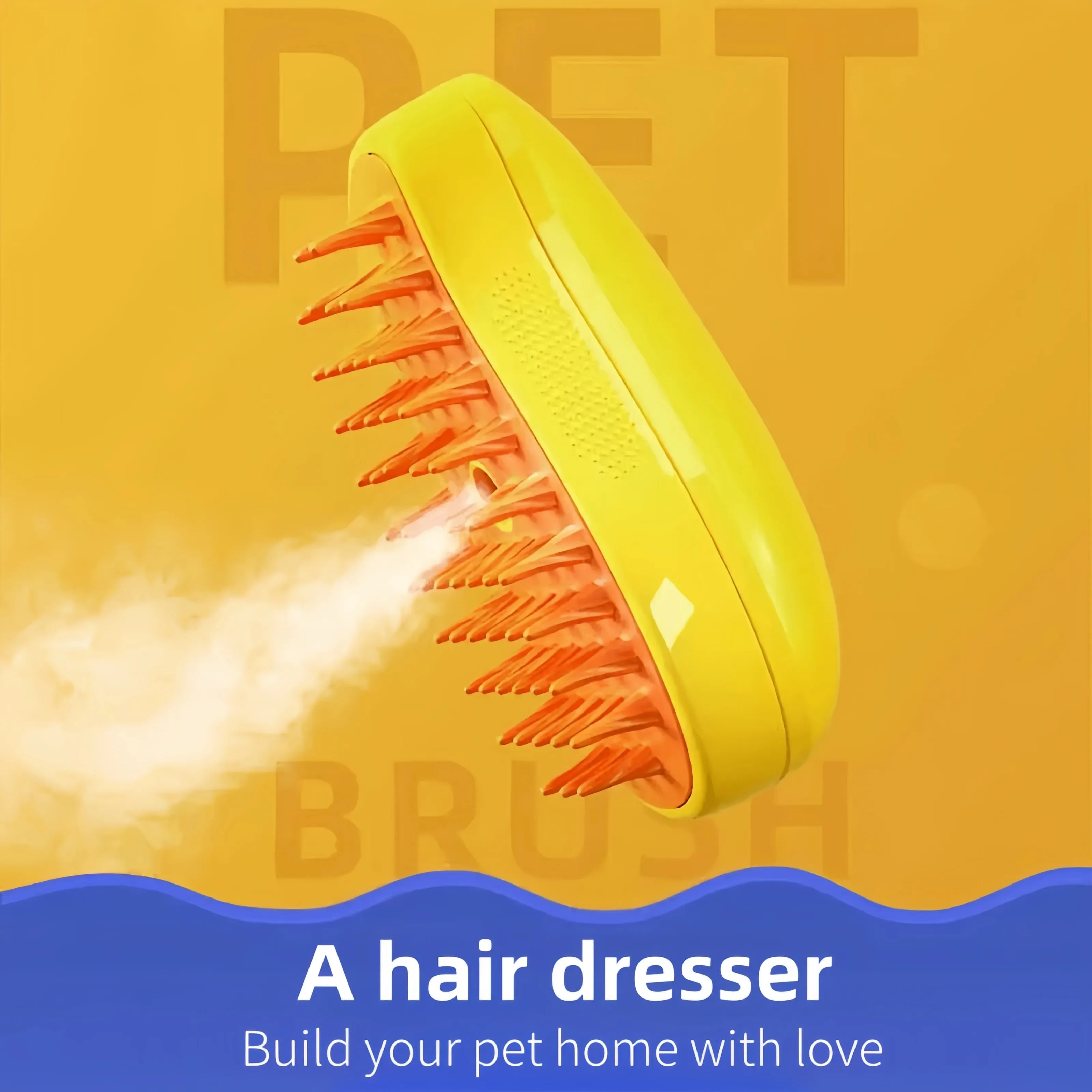 3-in-1 Rotating Cat Grooming Steamer Brush – Multifunctional Pet Hair Removal, Spray, Massage Comb with Self-Cleaning Steam for Easy Cat Care.