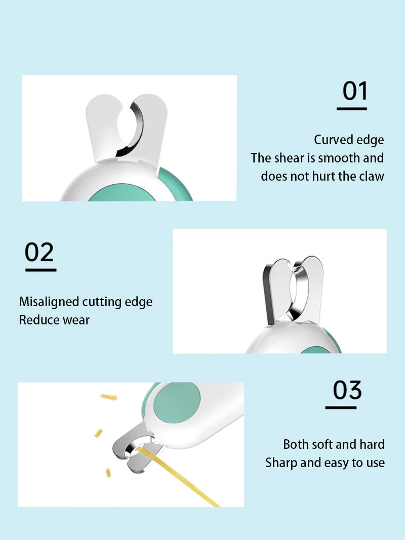 LED Pet Nail Clipper – Professional Cat Dog Claw Trimmer with Safety Lock, Puppy Kitten Grooming Tool