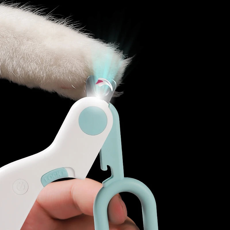 LED Pet Nail Clipper – Professional Cat Dog Claw Trimmer with Safety Lock, Puppy Kitten Grooming Tool