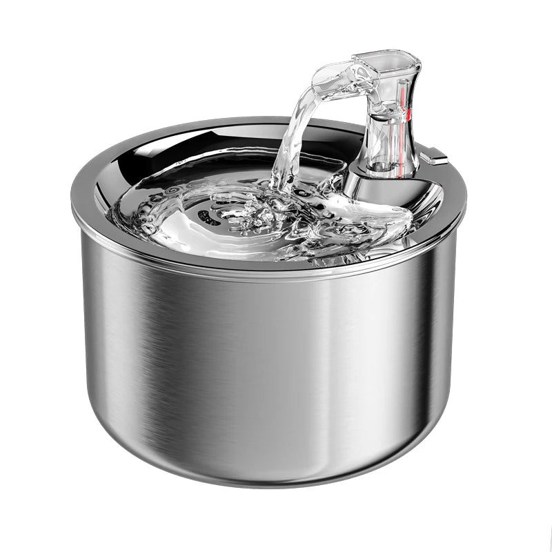 2L Stainless Steel Pet Water Fountain – Automatic Cat Water Dispenser with Sensor & Heater