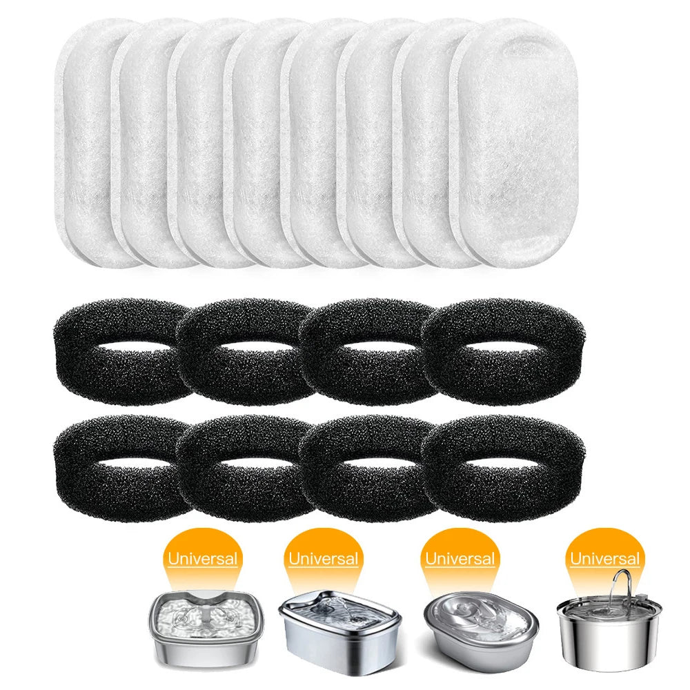 Cat Water Fountain Replacement Filter – Activated Carbon for Stainless Steel Pet Dispenser