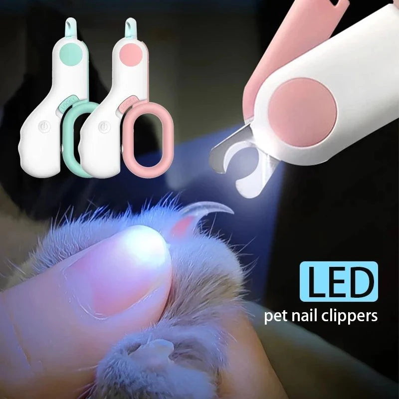 LED Pet Nail Clipper – Professional Cat Dog Claw Trimmer with Safety Lock, Puppy Kitten Grooming Tool