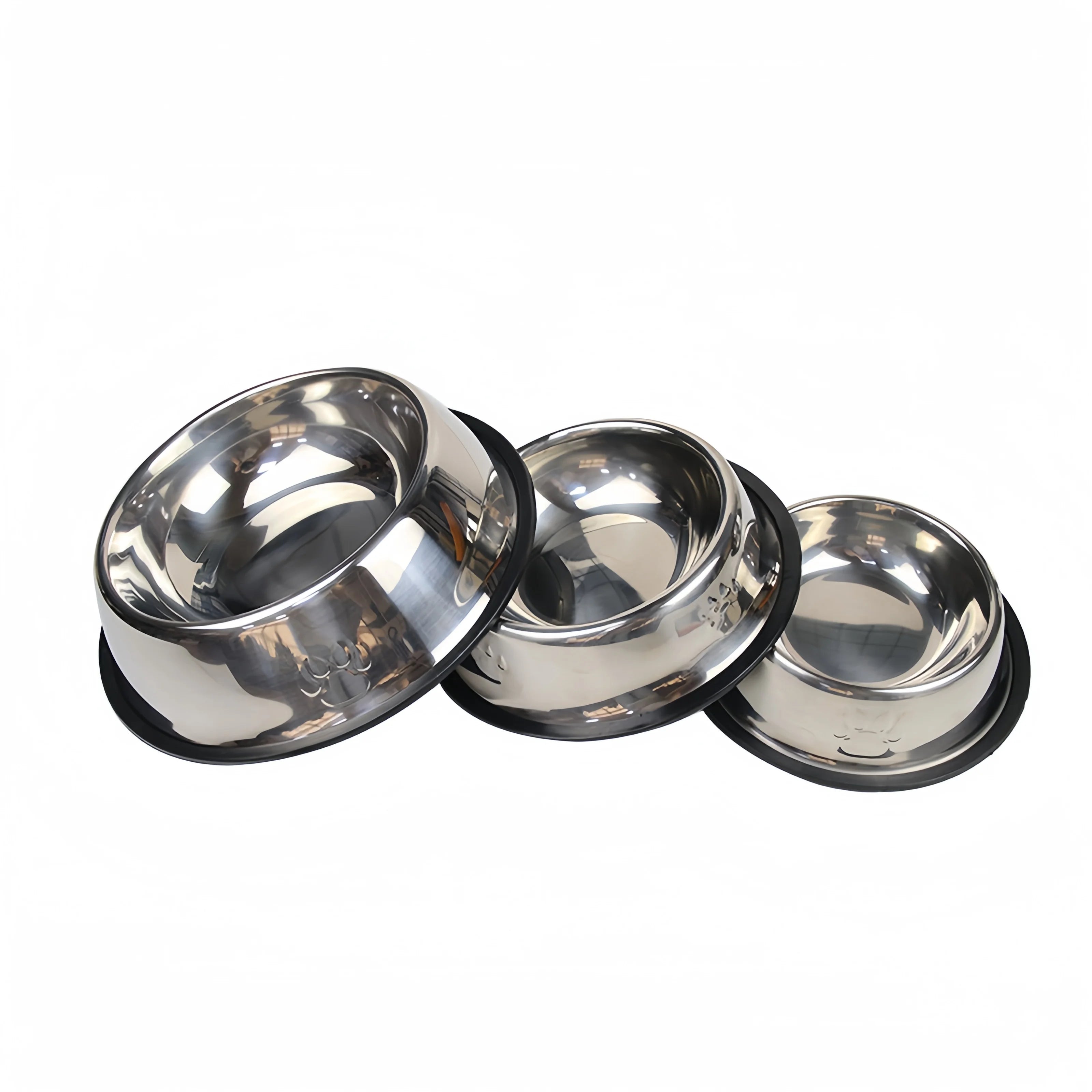 Pet Dog Cat Stainless Steel Bowl – Durable Feeding & Drinking Bowl