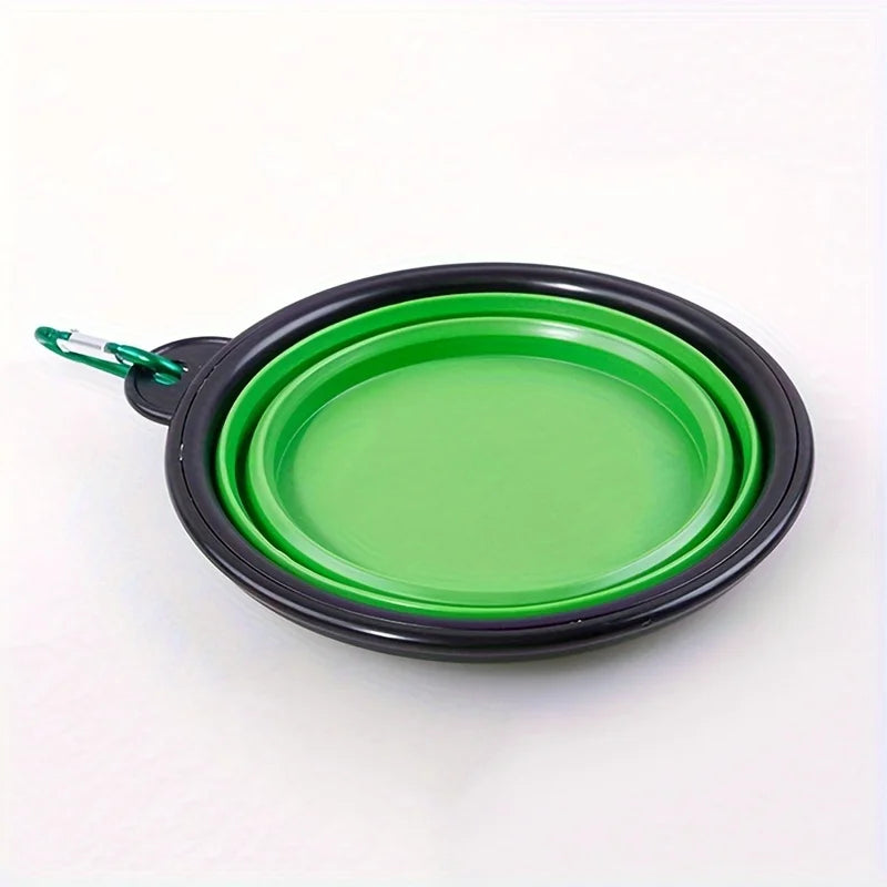 350ML Portable Folding Pet Bowl with Keychain – Travel Cat & Dog Bowl, Durable & Convenient