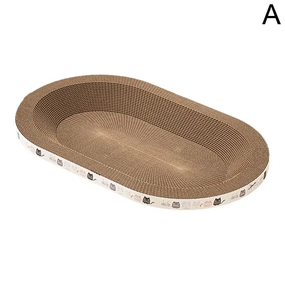 Cat Scratcher Cardboard Round Oval Pad Bowl Nest | Indoor Cat Scratch Board for Claw Grinding
