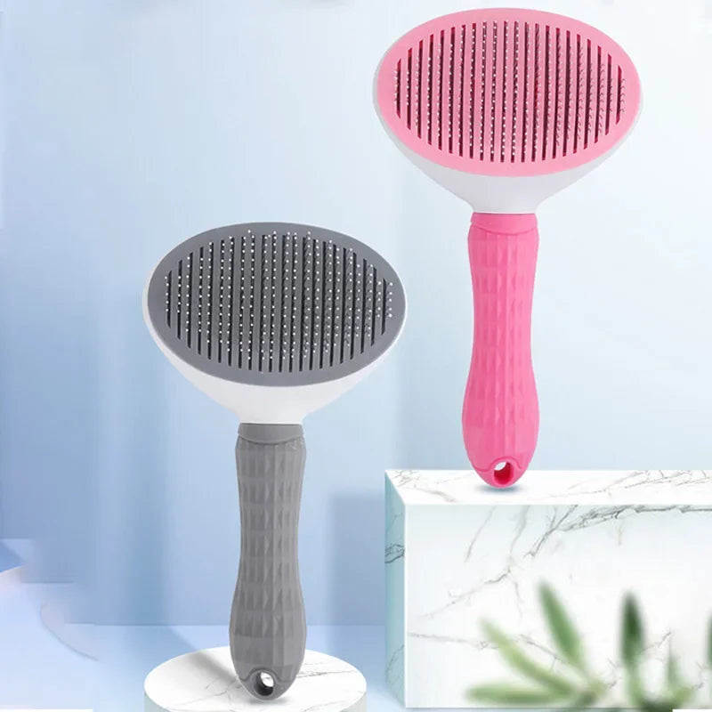 Pet Grooming Brush – Stainless Steel Dog Comb & Cat Brush for Long Hair, Shedding & Cleaning