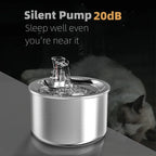 2L Stainless Steel Pet Water Fountain – Automatic Cat Water Dispenser with Sensor & Heater