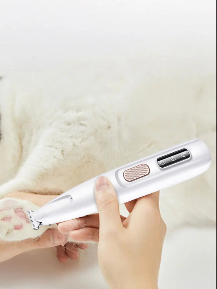 Dog Paw Trimmer with LED Light – Electric Pet Grooming Clippers for Dogs & Cats, 18mm Wide Blade for Paws, Face, Ears & Rump