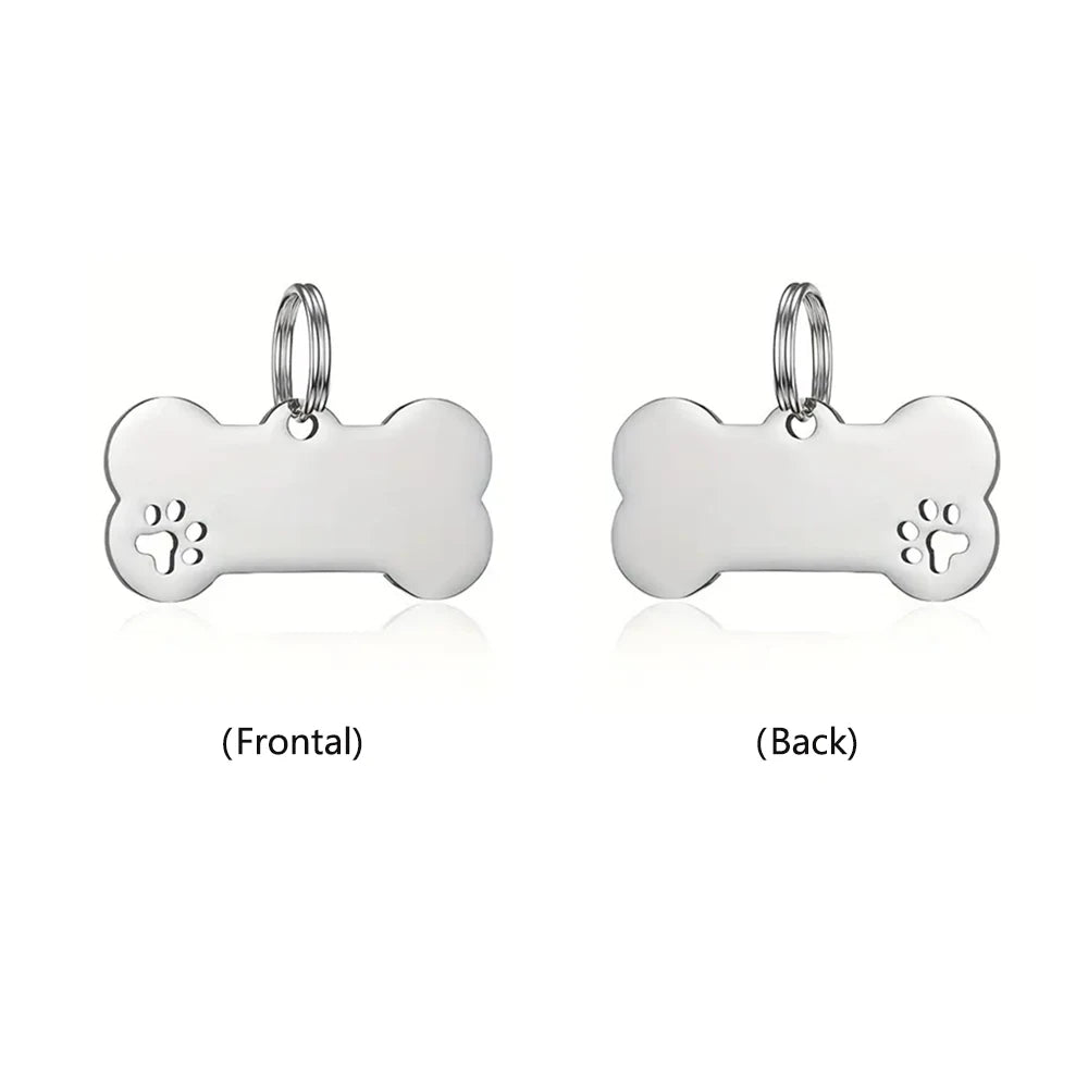 Customized Pet ID Tag Keychain – Personalized Engraved Bone Pendant for Dog & Cat Collars