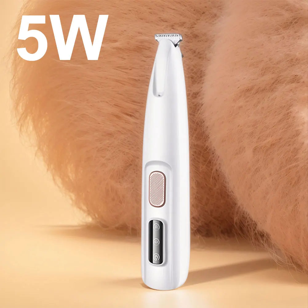 Dog Paw Trimmer with LED Light – Electric Pet Grooming Clippers for Dogs & Cats, 18mm Wide Blade for Paws, Face, Ears & Rump