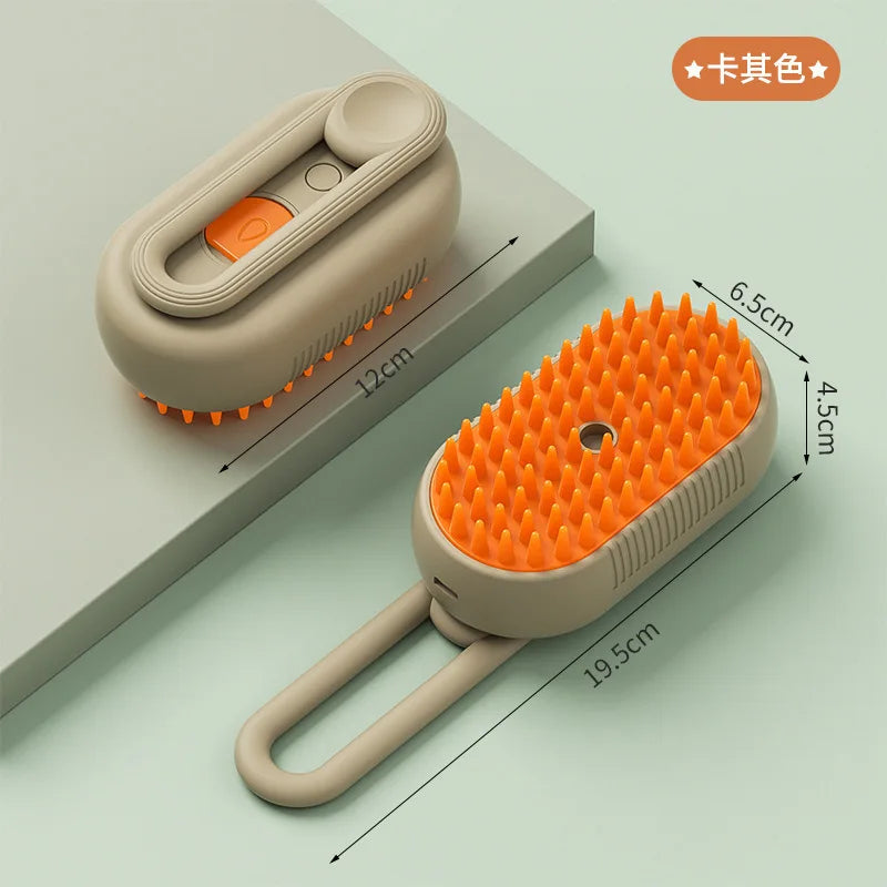 3-in-1 Steam Pet Grooming Brush – Cat & Dog Hair Removal, Massage Comb, Shedding & Spray Tool