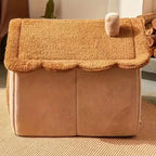 Winter Cat House – Enclosed Warm Pet Bed, Detachable & Washable Cat House for Cats and Small Dogs, Cozy Kennel for Cold Weather