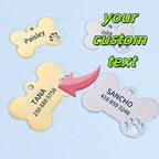 Customized Pet ID Tag Keychain – Personalized Engraved Bone Pendant for Dog & Cat Collars
