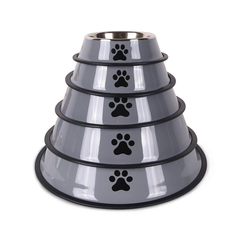 Stainless Steel Pet Bowl – Durable Cat & Dog Food Bowl, Anti-Fall, Multi-Size Feeding Bowl