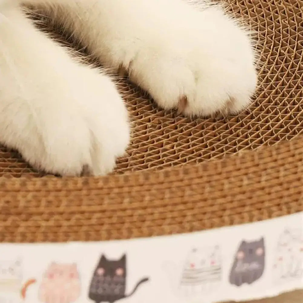 Cat Scratcher Cardboard Round Oval Pad Bowl Nest | Indoor Cat Scratch Board for Claw Grinding