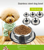 Pet Dog Cat Stainless Steel Bowl – Durable Feeding & Drinking Bowl