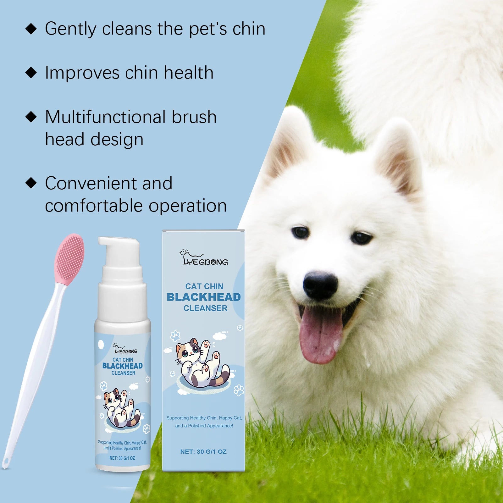 Pet Dental Care Kit – Dog & Cat Toothbrush with 30ml Oral Solution for Tartar Control & Fresh Breath
