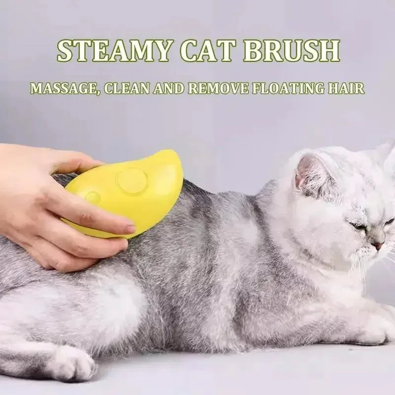 3-in-1 Steam Pet Grooming Brush – Cat & Dog Hair Removal, Massage Comb, Shedding & Spray Tool