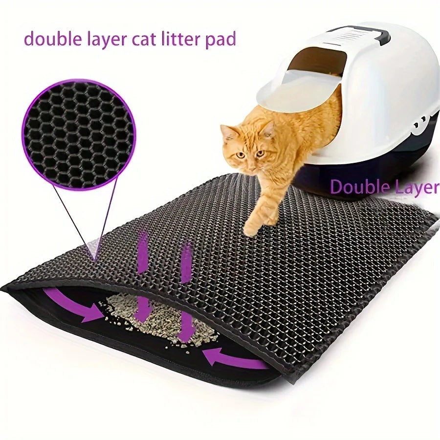 Waterproof Double Layer Cat Litter Mat – Non-Slip, Washable, EVA Pet Toilet Mat